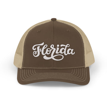 Buy brown-khaki Florida Snapback Trucker Cap - Embroidered Florida Hat