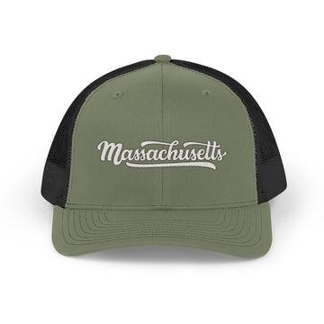 Buy loden-black Massachusetts Snapback Trucker Cap - Embroidered Massachusetts Hat