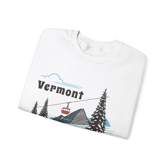 Vermont Sweatshirt - Unisex Retro Ski Mountain Gondola Vermont Sweatshirt