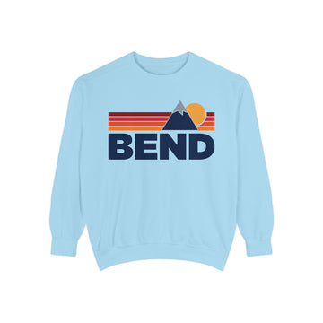 Bend, Oregon Mountain Stripes Sweatshirt | Comfort Colors - 100% Cotton