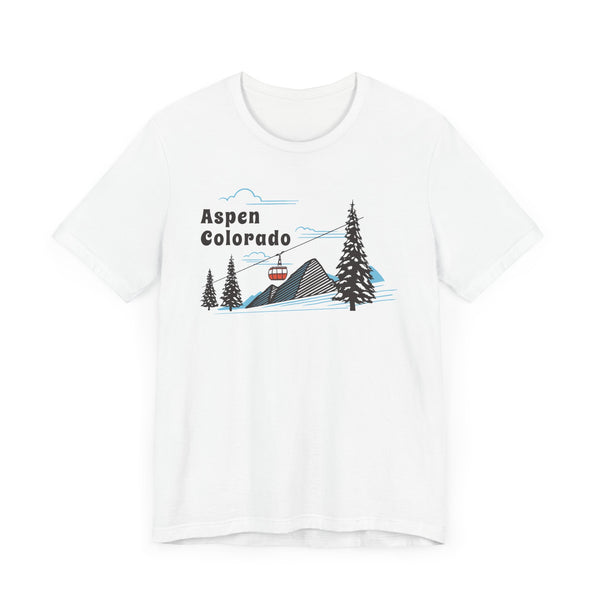 Aspen, Colorado T-Shirt - Retro Ski Mountain Gondola Unisex Aspen Shirt