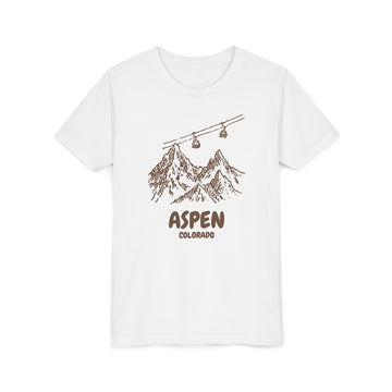 Aspen, Colorado Youth T-Shirt — Vintage Gondola Ski Mountain Tee - 0