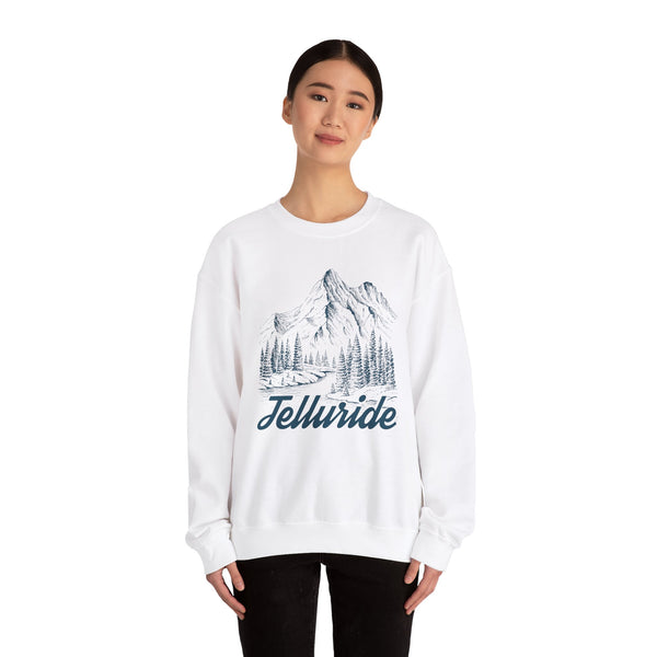 Telluride, Colorado Sweatshirt - Mountain Illustration Graphic Crewneck