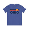 Ohio T-Shirt Retro Sun Ombre Unisex Tee, Vintage Ohio Tee, Mountain Sun Tee, Ohio Souvenir Shirt