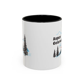 Aspen, Colorado Retro Snow Skiing Mountain 11 oz Mug, Ski Lodge Decor Coffee Cup, Mountain Gondola  Lover Gift, Retro Skiing Mug