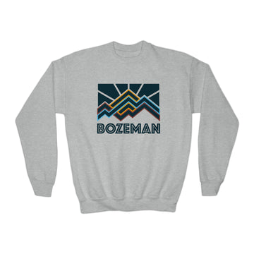 Bozeman, Montana Youth Sweatshirt - Unisex Kid's Bozeman Crewneck Sweatshirt - 0