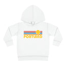 Portland, Oregon Toddler Hoodie - Retro Sunrise Unisex Portland Toddler Sweatshirt-5