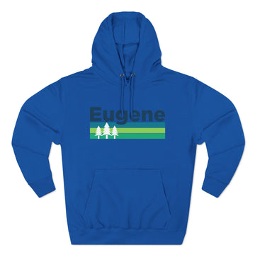 Buy royal-blue Premium Eugene, Oregon Hoodie - Retro Unisex Eugene Sweatshirt