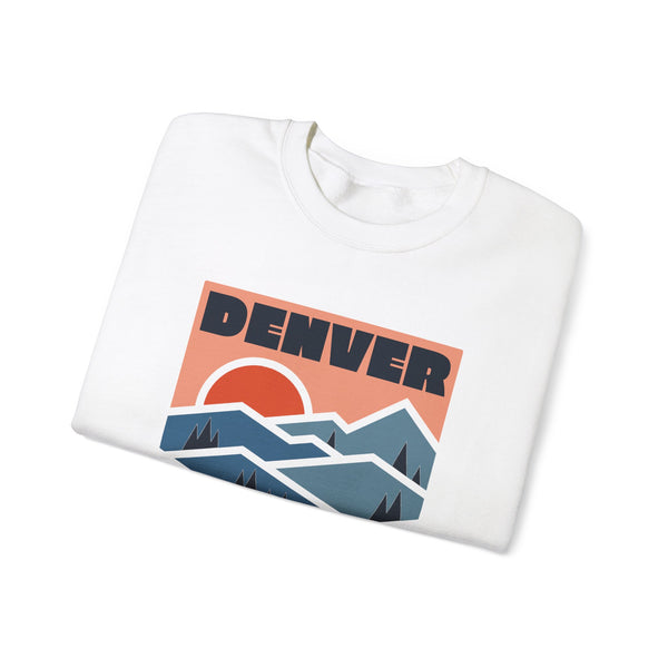 Denver, Colorado Sweatshirt Retro Mountains, Denver Unisex Graphic Crewneck