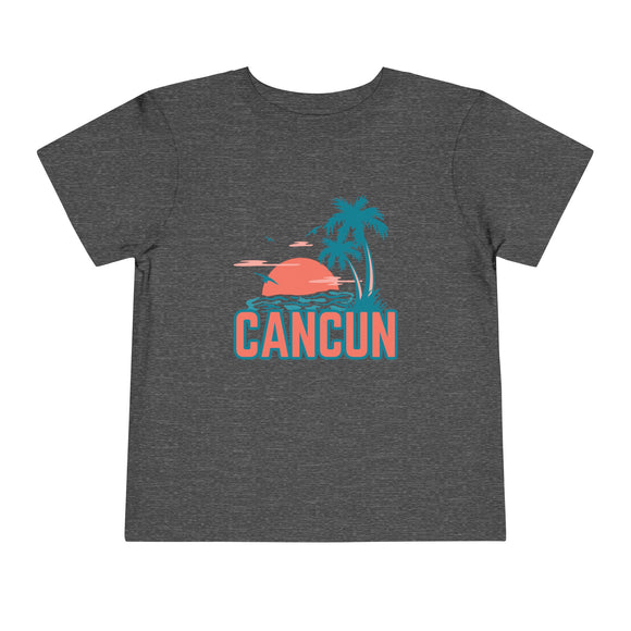 Cancun, Mexico Toddler T-Shirt - Retro Palm Tree Toddler Cancun Shirt