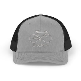 Buy heather-grey-black Brooklyn, New York Snapback Trucker Cap - Embroidered Brooklyn Hat