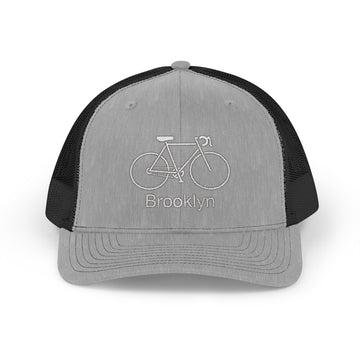 Buy heather-grey-black Brooklyn, New York Snapback Trucker Cap - Embroidered Brooklyn Hat