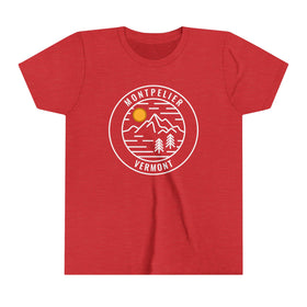 Montpelier, Vermont Youth Shirt - Retro Mountain Montpelier Kid's T-Shirt