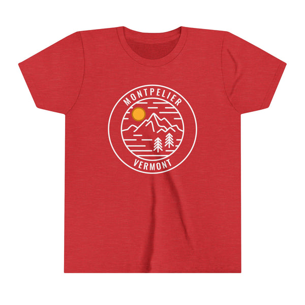 Montpelier, Vermont Youth Shirt - Retro Mountain Montpelier Kid's T-Shirt