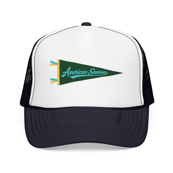 American Samoa National Park Pennant Trucker Hat — Vintage Foam Mesh Cap