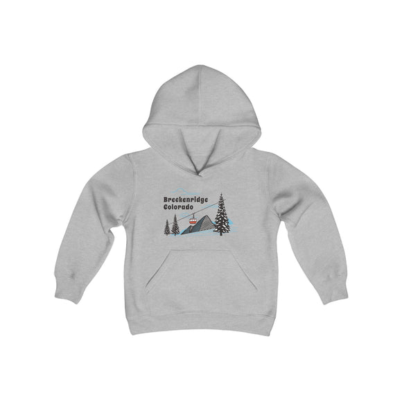 Retro Breckenridge, Colorado Youth Hoodie - Mountain Breckenridge, Colorado Kids Sweatshirt, Cute Breckenridge, Colorado Children's Pullover