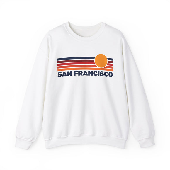San Francisco, California Sweatshirt Retro Sun Unisex - San Francisco Vintage Inspired Warm Pullover Jumper