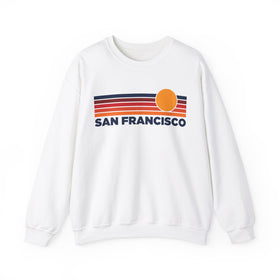 San Francisco, California Sweatshirt Retro Sun Unisex - San Francisco Vintage Inspired Warm Pullover Jumper