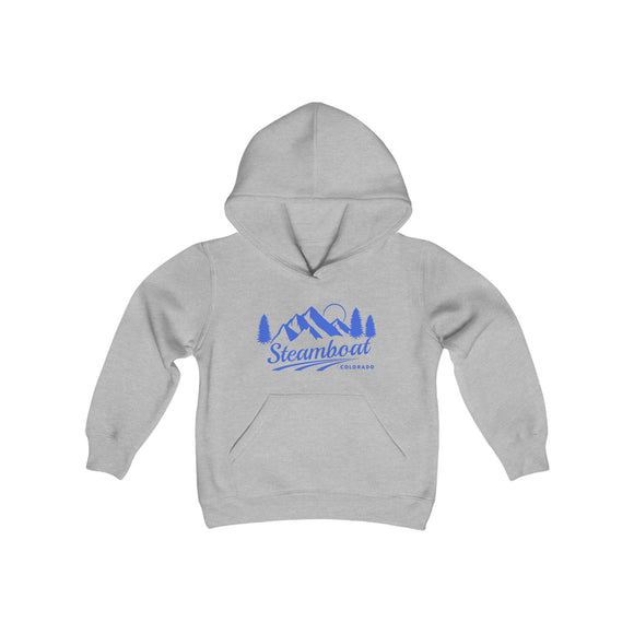 Retro Steamboat, Colorado Youth Hoodie - Mountain Steamboat, Colorado Kids Sweatshirt, Cute Steamboat, Colorado Children's Pullover