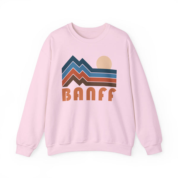 Banff, Canada Sweatshirt Retro Mountains, Banff Unisex Graphic Crewneck