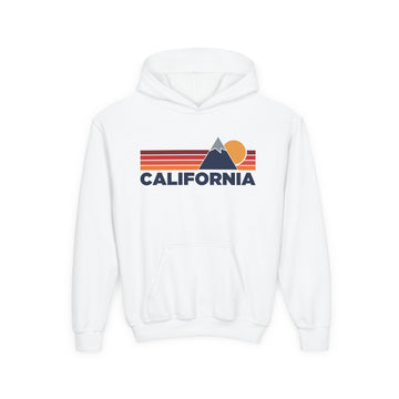 California Youth Hoodie Retro Mountain, Kids Pullover, Vintage Style California Sweatshirt
