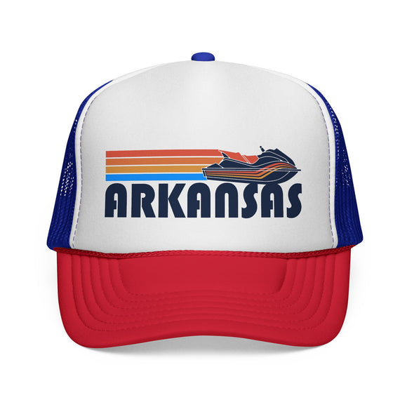 Arkansas Retro PWC Boating Trucker Hat - Vintage Style Arkansas Cap