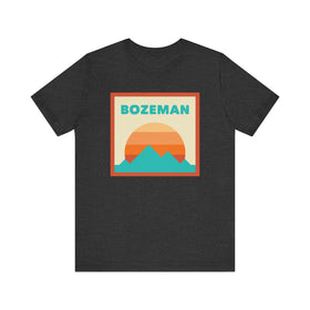 Retro Bozeman, Montana T-Shirt, Mountain Sun Tee, Unisex Graphic Shirt, Vintage Bozeman, Montana Top, Outdoor Adventure Clothing