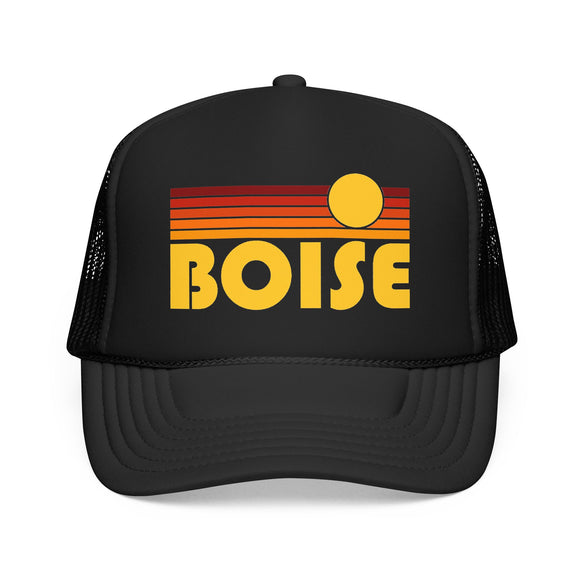 Boise, Idaho Retro Sunset Trucker Hat