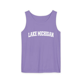 Buy violet Lake Michigan Tank Top Unisex | Comfort Colors - 100% Cotton