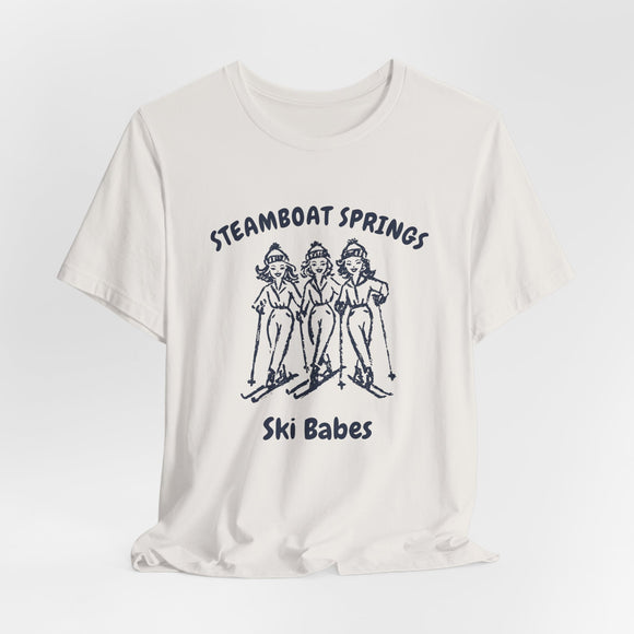 Steamboat Springs, Colorado Ski Babes T‑Shirt — Retro Skiing Graphic Tee