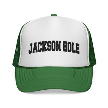 Buy green Jackson Hole, Wyoming Collegiate Style Trucker Hat