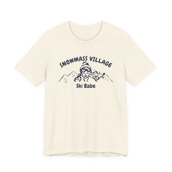 Snowmass Village, Colorado Ski Babe T‑Shirt - Retro Skiing Graphic Tee
