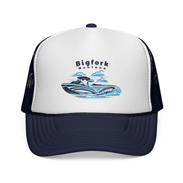 Buy dark-navy Bigfork, Montana Wakeboard Boat Trucker Hat