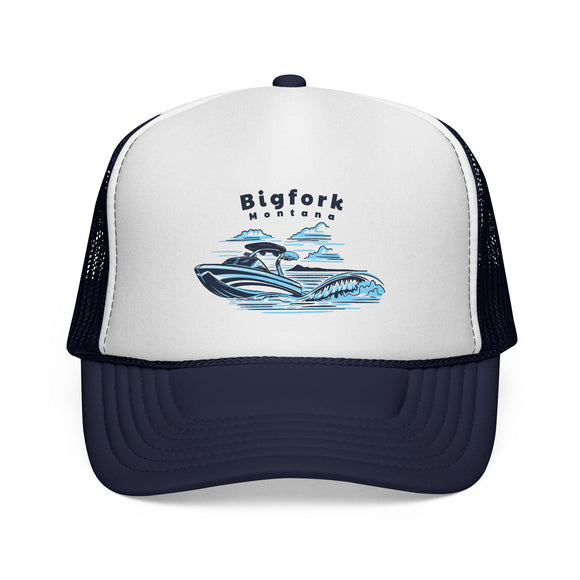Bigfork, Montana Wakeboard Boat Trucker Hat