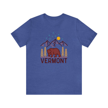 Buy heather-true-royal Vermont T-Shirt - Retro Unisex Vermont Shirt