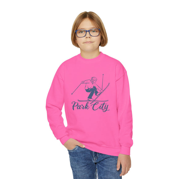 Park City, Utah Youth Crewneck Sweatshirt - Snow Ski Unisex Kid's Park City, Utah Sweatshirt