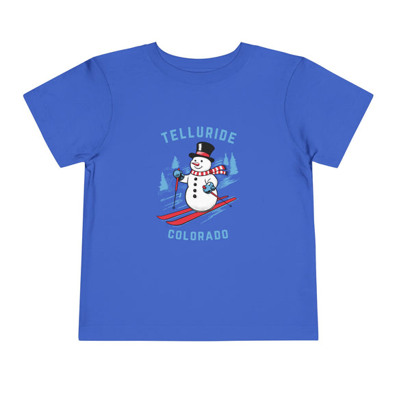 Telluride, Colorado Toddler Skiing Snowman Graphic Tee - Kids Telluride Shirt