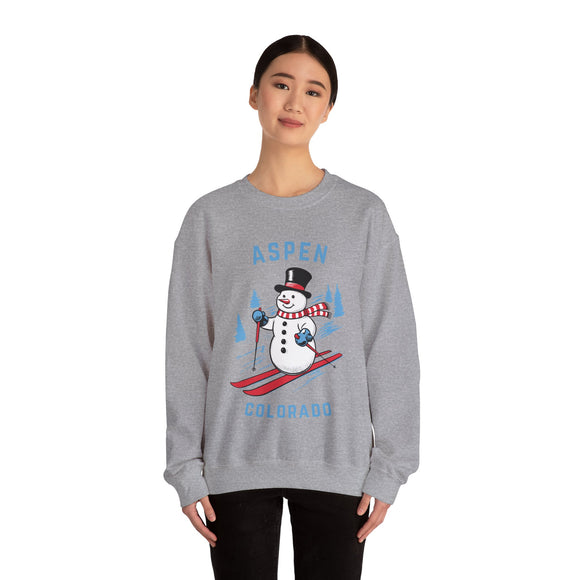 Aspen, Colorado Sweatshirt - Ski Snowman Graphic Crewneck
