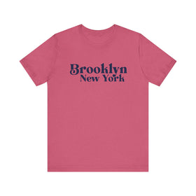 Buy heather-raspberry Brooklyn New York Graphic Tee, Casual T-Shirt, Vintage Style Shirt