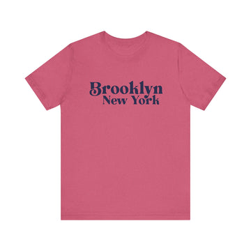 Buy heather-raspberry Brooklyn New York Graphic Tee, Casual T-Shirt, Vintage Style Shirt