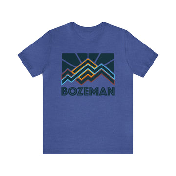 Buy heather-true-royal Bozeman, Montana T-Shirt - Retro Unisex Bozeman Shirt