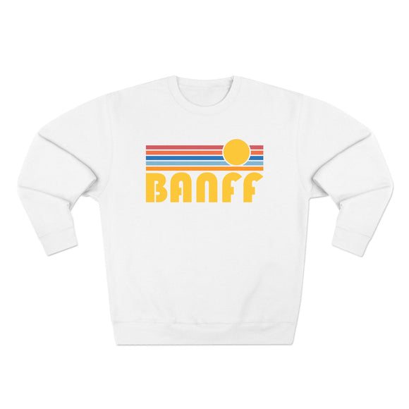 Premium Banff, Canada Retro Sun Graphic Sweatshirt
