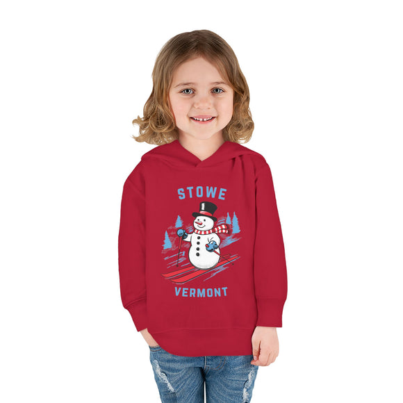 Stowe, Vermont Toddler Hoodie - Unisex Stowe Skiing Snowman Sweatshirt