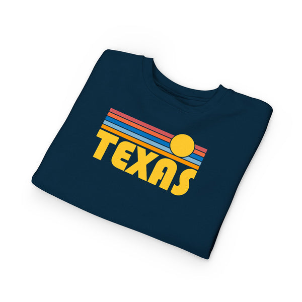 Texas Toddler Sweatshirt - Retro Sun Texas Toddler Crewneck Sweatshirt