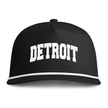 Buy black Detroit, Michigan Embroidered Rope Hat - Vintage Sunwashed Rope Cap, Comfort Colors