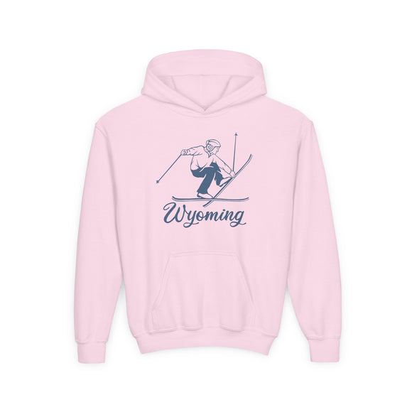 Wyoming Youth Hoodie - Snow Ski Kids Wyoming Hooded Sweatshirt