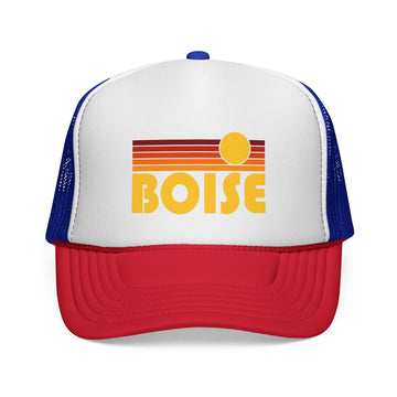 Boise, Idaho Retro Sun Trucker Hat - Vintage Style Boise Cap