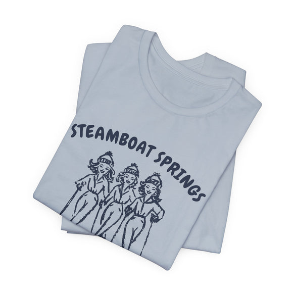 Steamboat Springs, Colorado Ski Babes T‑Shirt — Retro Skiing Graphic Tee
