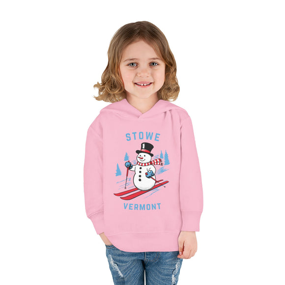 Stowe, Vermont Toddler Hoodie - Unisex Stowe Skiing Snowman Sweatshirt