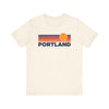 Portland, Oregon T-Shirt Retro Sun Ombre Unisex Tee, Vintage Oregon Tee, Mountain Sun Portland Tee, Oregon Souvenir Shirt